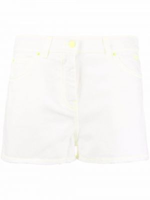 Jeansshorts med broderi Msgm vit