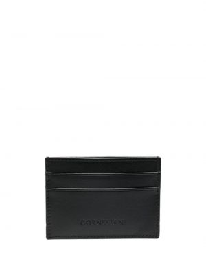 Kožená peňaženka s potlačou Corneliani čierna