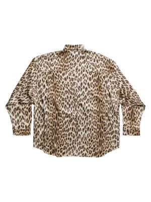 Леопардовая рубашка оверсайз Balenciaga бежевая