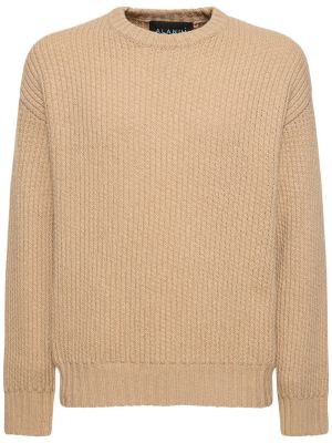 Suéter de cachemir de algodón de punto Alanui beige