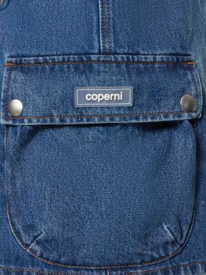 Βαμβακερή φούστα τζιν Coperni μπλε