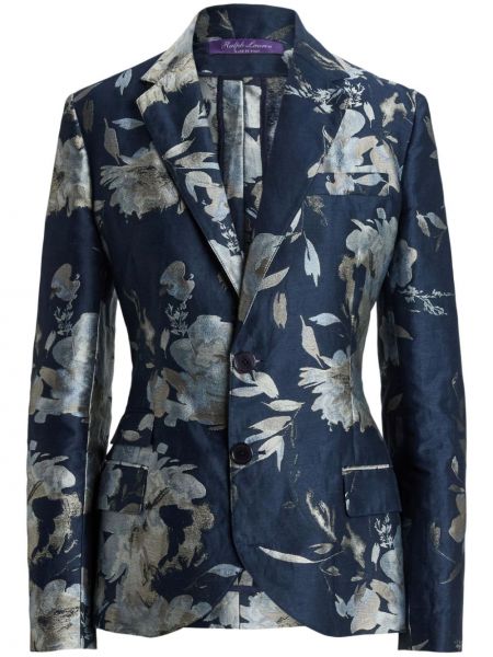 Jacquard blejzer s cvjetnim printom Ralph Lauren Collection plava