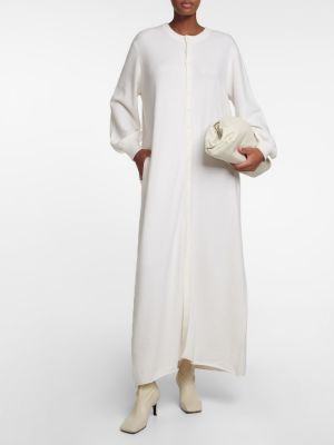 Sukienka długa z kaszmiru Extreme Cashmere biała
