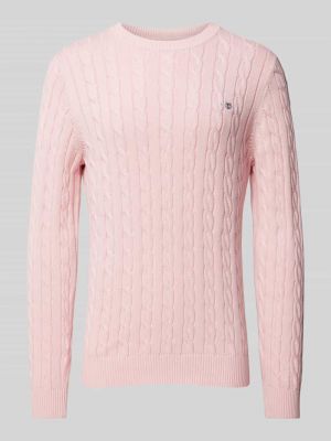 Dzianinowy sweter Gant różowy