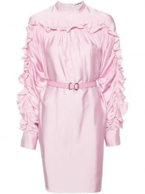 Сатенена миди рокля Jil Sander розово