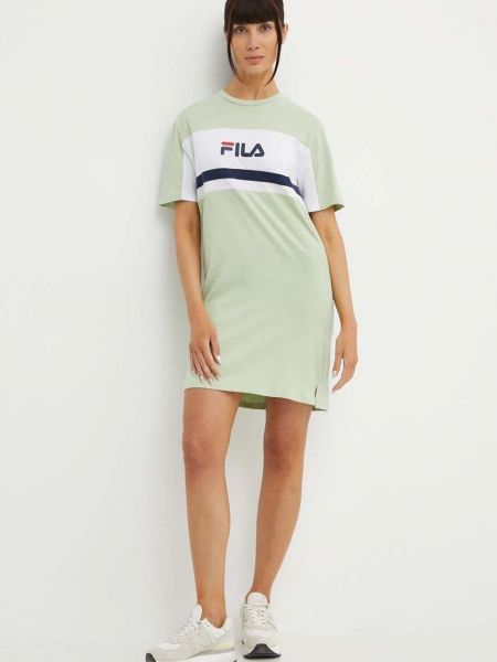Zielona sukienka mini bawełniana oversize Fila
