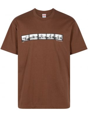 T-shirt aus baumwoll Supreme braun