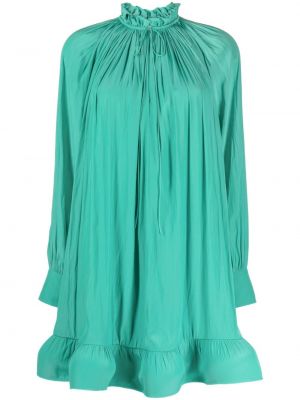 Πλισέ φόρεμα με βολάν Lanvin πράσινο