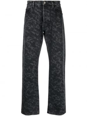 Straight fit džíny s potiskem s abstraktním vzorem Aries černé