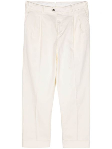 Pantaloni plisate Pt Torino alb