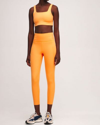 Pantaloni sport cu talie înaltă Girlfriend Collective portocaliu