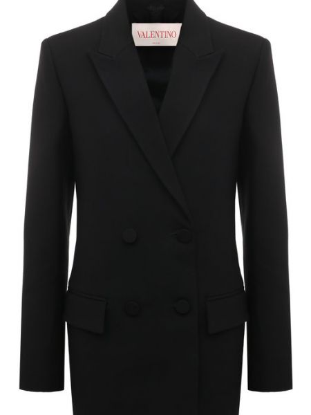 Черный шерстяной пиджак Valentino