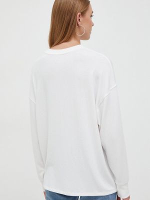 Tričko s dlouhým rukávem s dlouhými rukávy Abercrombie & Fitch bílé