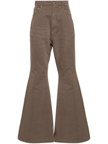 Zvonové džíny s vysokým pasem Rick Owens Drkshdw hnědé