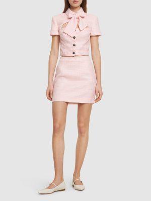 Mini suknja od tvida Alessandra Rich ružičasta
