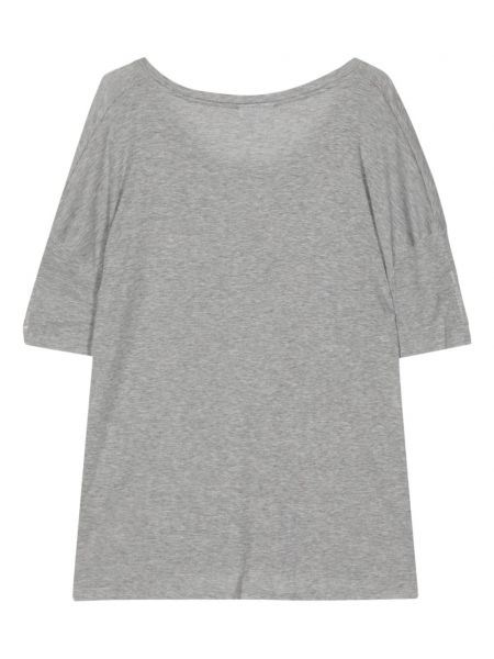 Tričko s výšivkou z lyocellu Lacoste šedé