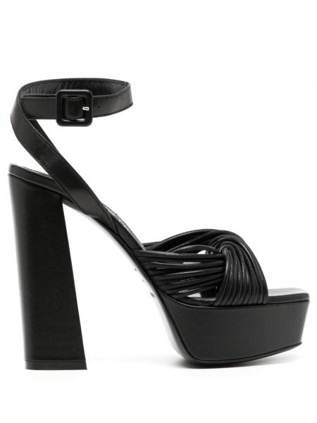 Kožené sandále Sergio Rossi čierna