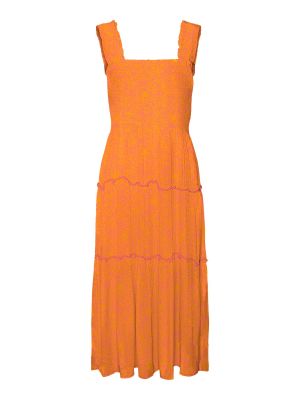 Миди рокля Vero Moda оранжево