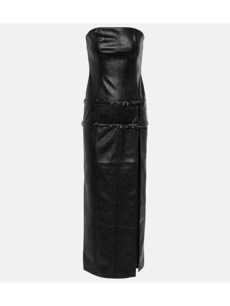 Δερμάτινη μάξι φόρεμα από δερματίνη Aya Muse μαύρο