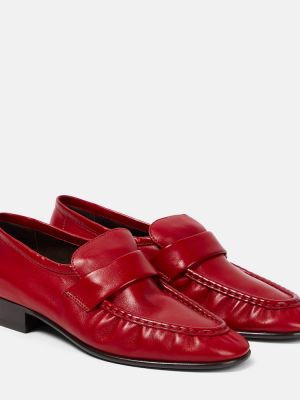Loafers di pelle The Row rosso