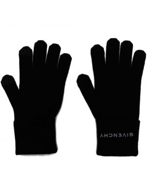 Haftowane rękawiczki wełniane Givenchy czarne