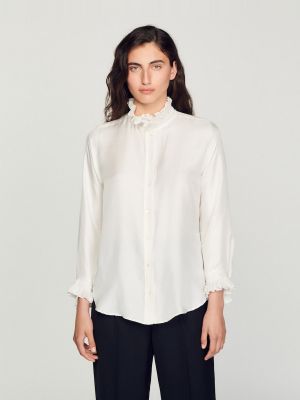 Шелковая рубашка Sandro белая