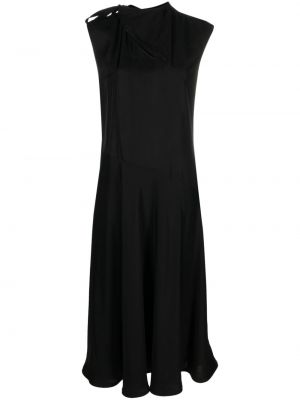 Σατέν αμάνικο φόρεμα Jil Sander μαύρο