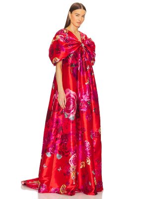 Robe longue avec noeuds Camilla rouge