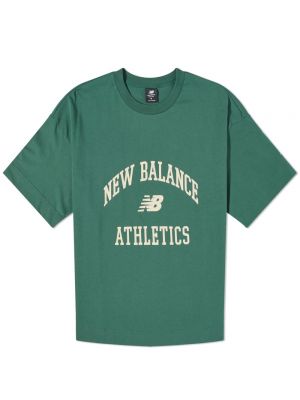 Футболка свободного кроя New Balance зеленая