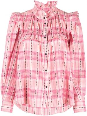 Bavlněná košile s potiskem Marant Etoile růžová