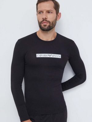 Longsleeve z nadrukiem Emporio Armani Underwear czarna