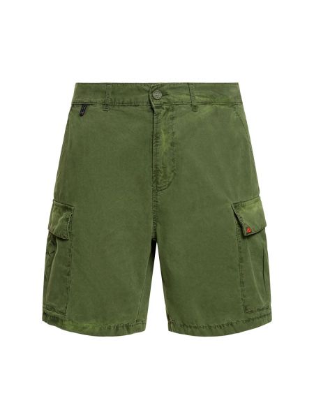 Bombažne cargo kratke hlače s črtami Sundek zelena