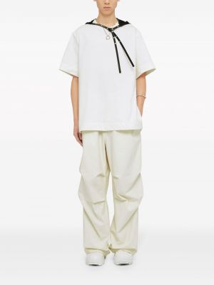 Плисирани relaxed панталон Jil Sander бяло