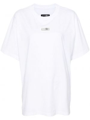 Bavlněné tričko Mm6 Maison Margiela bílé