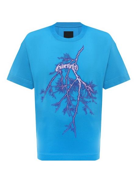 Хлопковая футболка Givenchy голубая