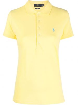 Crop top z krótkim rękawem Polo Ralph Lauren - żółty