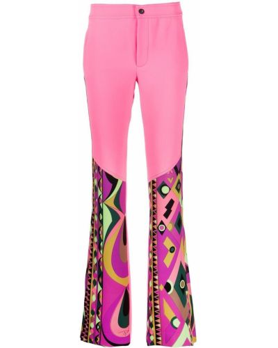 Pantaloni con stampa a rombi Pucci rosa