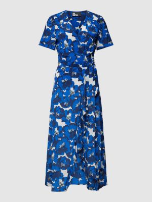 Sukienka midi z wiskozy The Kooples niebieska