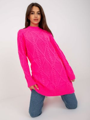 Pletené pletené šaty Fashionhunters růžové
