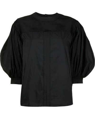 Bluza z puhastimi rokavi Jil Sander črna