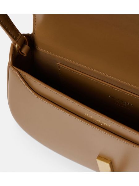 Bolsa de hombro de cuero Saint Laurent marrón