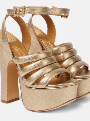 Sandali di pelle con platform Vivienne Westwood oro