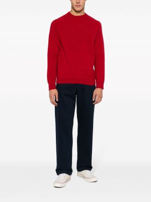 Sweter z wełny merino z okrągłym dekoltem Ps Paul Smith czerwony