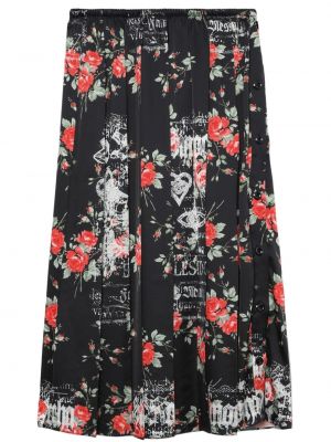 Plisované květinové sukně s potiskem Simone Rocha černé