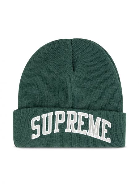 Dzianinowa czapka Supreme zielona