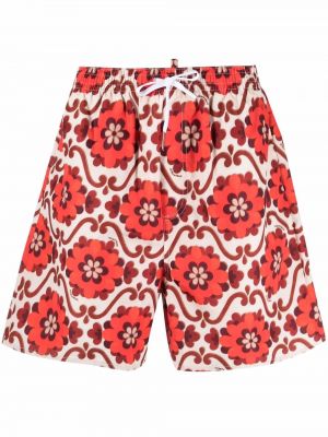 Trykt floral shorts Dsquared2 rød