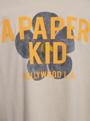 Gėlėtas marškinėliai A Paper Kid pilka