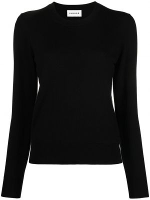 Vlnený sveter s okrúhlym výstrihom P.a.r.o.s.h. čierna