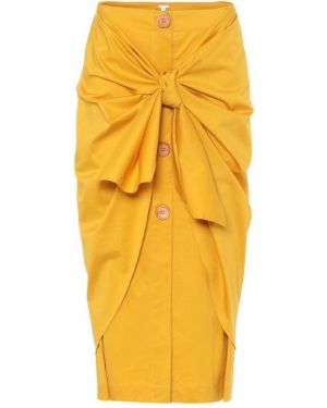 Žluté midi sukně bavlněné Johanna Ortiz