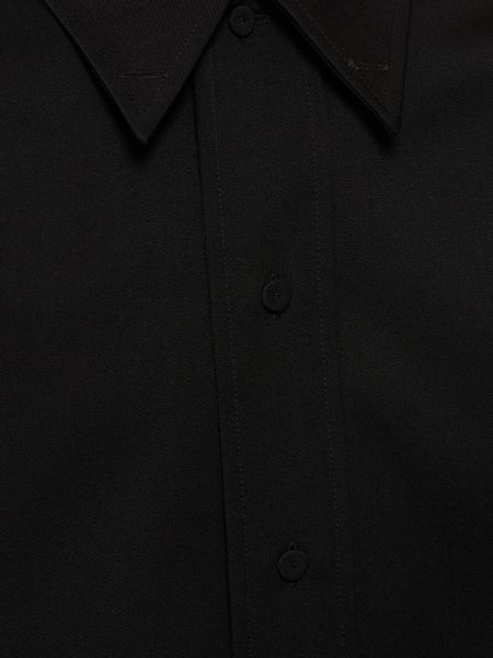 Vlněná košile Jil Sander černá